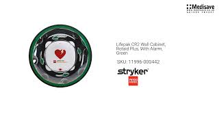 Lifepak CR2 Wall Cabinet Rotaid Plus With Alarm Green 11996 000442