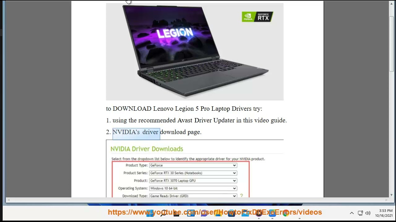 Download Lenovo Legion 5 Pro Laptop Drivers - Youtube