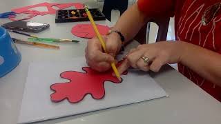 Tracing your leaf template Autumn Leaf Painting