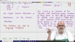 Lec 58 Constrained optimization, Lagrange Multiplier