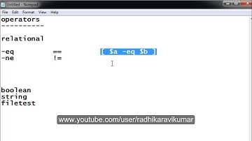 Unix : Relational Operators in shell scripting