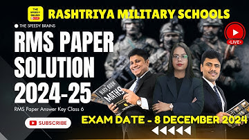 Live @3:00PM - RMS Paper Solution Military School Paper Solution Paper Answer Key  2024 - 25 Class 6