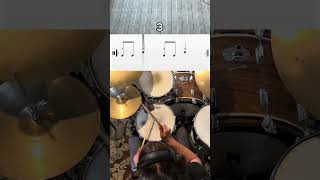 🥁 Keep the hi-hat consistent while the bass and snare play the faster rhythms #basicdrumlessons