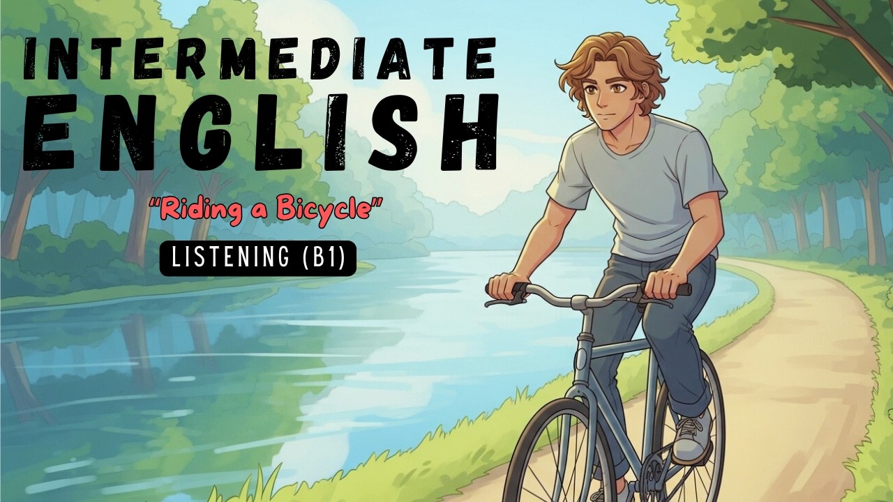 «🚲 Катание на велосипеде вдоль реки | Аудирование на английском языке в реальном времени (B1) | П...