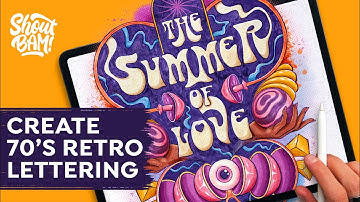 How to create 70s Retro Lettering Style - PROCREATE Step-by-Step Beginner Tutorial