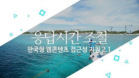 응답시간 조절 - 한국형 웹콘텐츠 접근성 지침 2.1 풀이