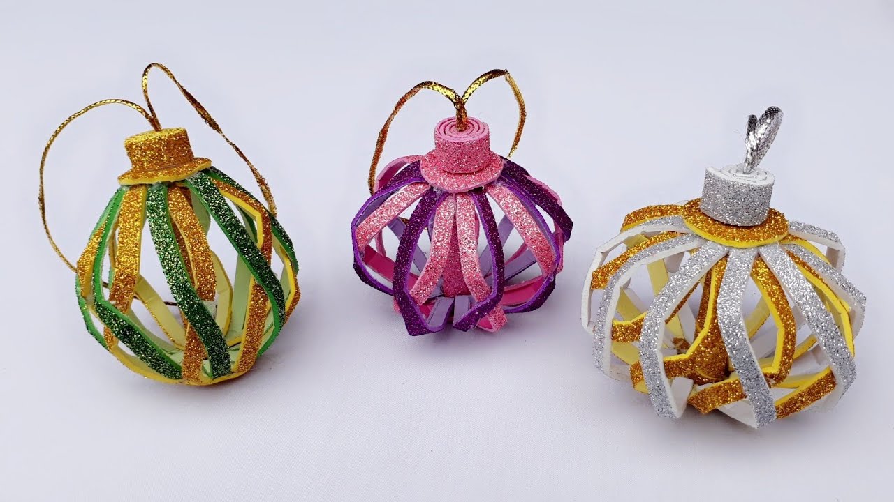 Christmas craft's || Christmas ball || Christmas tree decoration ideas ...