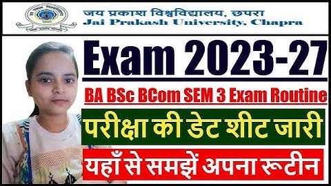 JP University Semester 3 Exam Date 2023-27 | Jai Prakash University SEM 3 Exam 2023-27 | JPU 2023-27