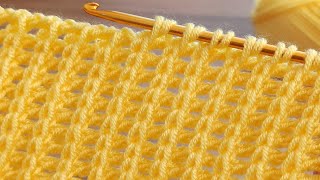 Fantastic yellow color* Super Easy Tunisian Crochet Baby Blanket