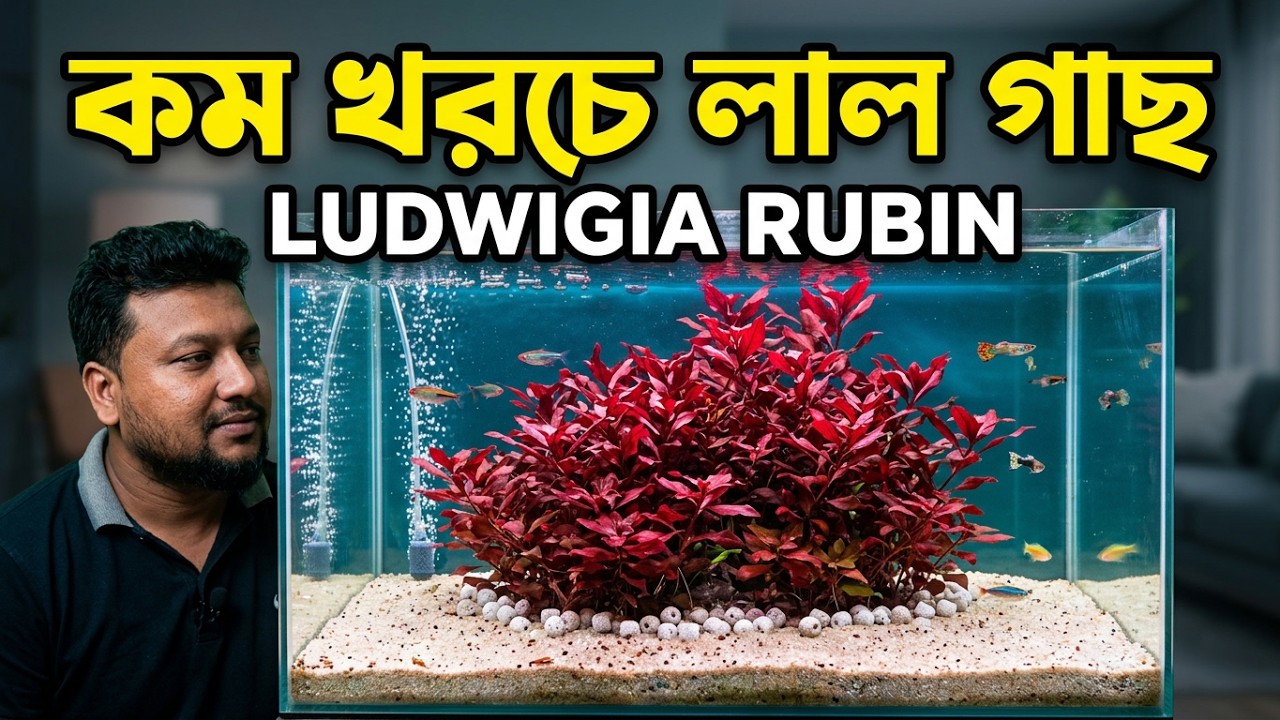 কম খরচে বালি ও বায়ো মিডিয়া দিয়ে লাল গাছ রাখার সহজ উপায় | Ludwigia repens Rubin Care Guide | root tab