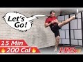 15 Min Cardio Kickboxing Workout Routine for Fat Loss - Aerobic Kick Boxing Training - Cardio Boxing