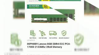 00Ph889 Lenovo 8Gb Ddr4 Ecc Pc4-17000 2133Mhz 2Rx8 Memory