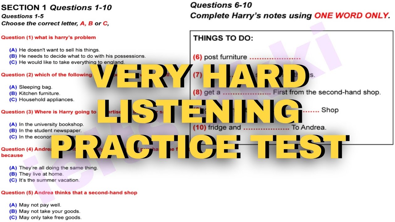 IELTS hard listening test | 2022 ielts real exam listening test | actual exam listening test