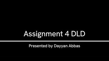 Assignment 4 | Digital Logic Design