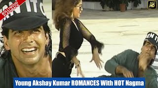 FLASHBACK! Young Akshay Kumar ROMANCES HOT Nagma While Shooting For Aadat Song|  SUHAAG | Ajay Devgn 