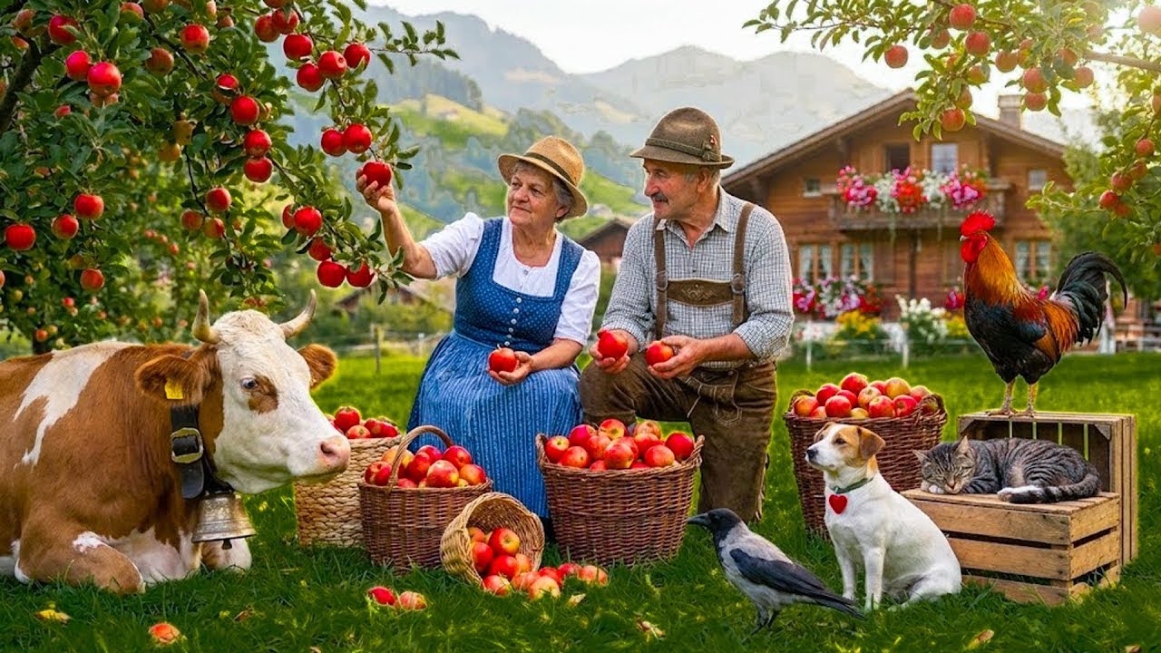 Walking in Swiss: Life in a Swiss Alpine village | Waking up to Braunvieh cowbells