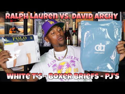 David Archy vs. Polo Ralph Lauren Review & On Body of White T Shirts, Boxer Briefs and Lounge Wear