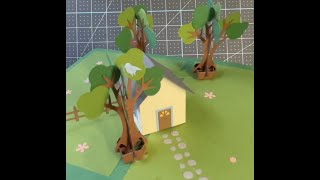Pop-Up Book Page - House and Trees (Speed-Up Video)