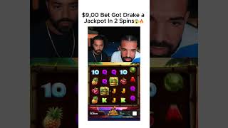 Drake Wins Massive On The 2nd Spin (WATCH) #drake #barrelbonanza #shorts #shorts #slots #casino