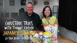 BLIND TASTE TEST! Christine Ha tries Japanese snacks with Tommy Edison