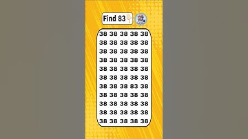 Find the number 83 #numberpuzzle #oddoneout #puzzlegame #iqtest