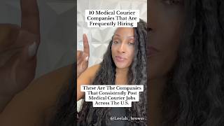 These Are The Companies That Consistently Post Medical Courier Jobs Across The U.S…. #shorts