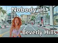 Nobody is on Rodeo drive in Beverly Hills Los Angeles California