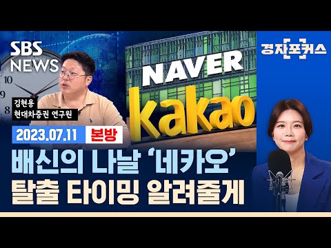 끝없는 추락 네이버 카카오 챗GPT 대항마로 하반기 반등 가능 Ft 김현용 현대차증권 연구원 SBS 경자포커스 경제자유살롱 