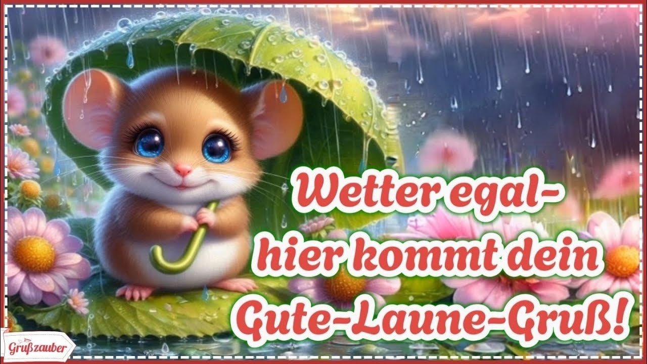 Hab einen schönen Tag, trotz Regenwetter 🐭️☔️ Grußvideo kostenlos zum