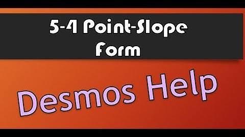 5.4 Point-Slope Form Using Desmos