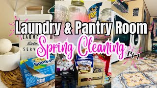 Laundry & Pantry Room SPRING Cleaning | 2024 Double Wide Spring Cleaning PT1 #springcleaning