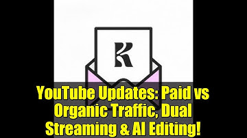 YouTube Updates: Paid vs Organic Traffic, Dual Streaming & AI Editing!