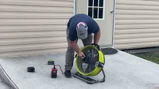 Ryobi air cannon 4 different ways to run the fan. Off grid no power no problem.