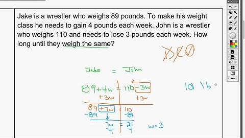A1.L7 - Word Problems with Variables on Both Sides