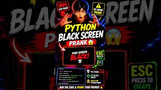 Python Black Screen Hack 😳 (100% Fake Prank)#hacking #shorts