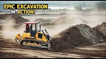 Bulldozer Power! Extreme Earthmoving & Excavation at Construction Site