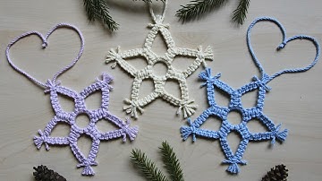 Lovely Macrame Snowflake Tutorial | DIY Macrame Christmas Star | Macrame Christmas Ornaments