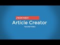 Article Creator Tutorial