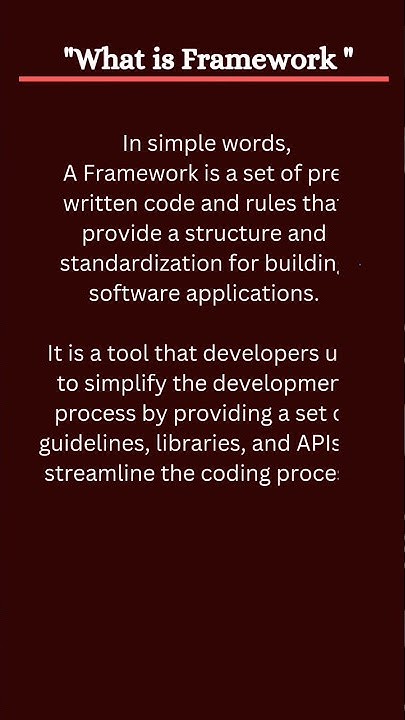 What is Framework?||Framework in programming|| #learning #shorts # ...