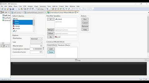 JMP Generalized Linear Mixed Model Add-in example: Salamander data