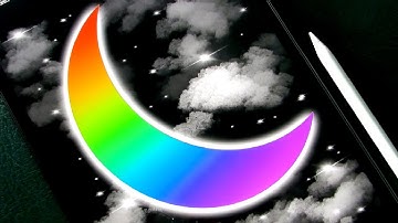 Gaussian Blur In PROCREATE| Glowing Colorful Moon Art | Satisfying & Relaxing Art | Art With A.