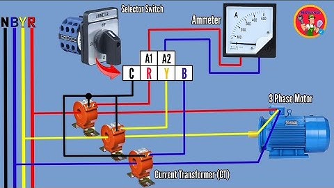 Ampere meter connection Three phase line with selector switch