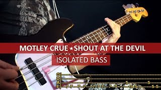 Video thumbnail of "Mötley Crüe - Shout at the devil / bass cover / playalong with TAB"