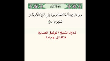 ﴿ وَمِن آياتِهِ أَن خَلَقَكُم مِن تُرابٍ ثُمَّ إِذا أَنتُم بَشَرٌ تَنتَشِرونَ ﴾ [ الروم: ٢٠ ] #تلاوة