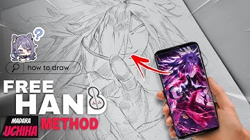 How to Draw MADARA UCHIHA | Free Hand Drawing Method 🔥 (No Grid, No Trace)
