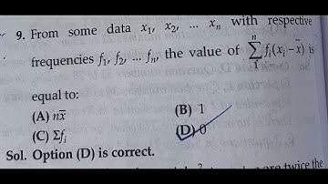 For some data x1, x2, x3 ...xn with respective frequencies f1, f2......fn the value of ∑fi(xi - x̄)