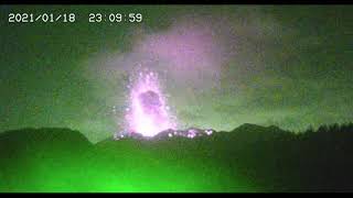 January 18, 2021, ~ Explosion ~ 桜島 Sakurajima Volcano, Japan ~ 23:09 JST