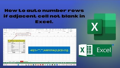 🔥Automatically insert serial number if adjacent cell non blank in excel ||Bangla Tutorial
