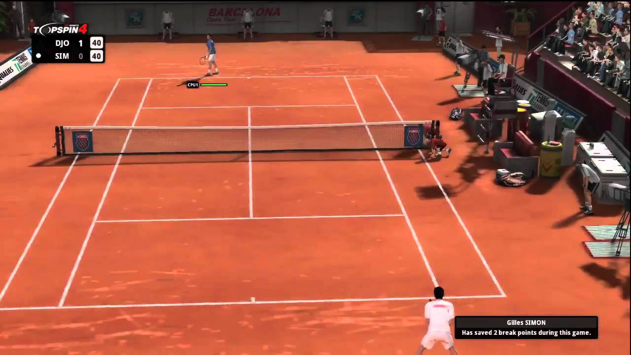 Top Spin 4 - (1/2) Djokovic vs Simon (very hard AI) - YouTube