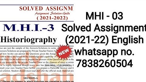 MHI 03 Solved Assignment 2021 22 / English/ @20.